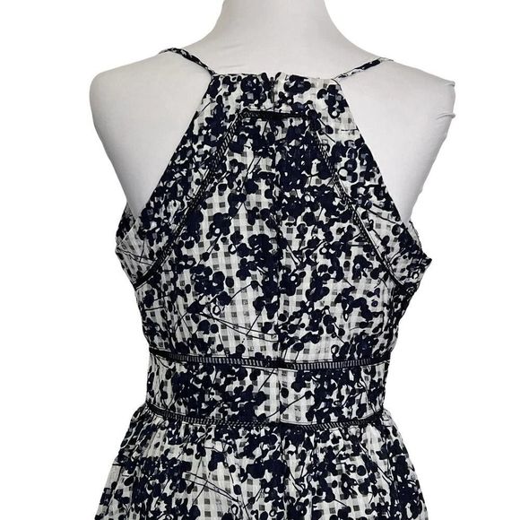 J.O.A. LA Dress Midi Floral White Navy Size L - Picture 5 of 14